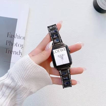 Women's Metal+Resin Diamond Bracelet for Apple Watch iWatch Ultra2 Band 49mm 46mm 45mm 41mm 44mm 40mm 42mm Series 10/9/8/7/6/5/4/SE