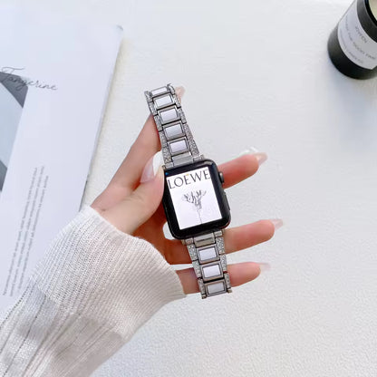 Women's Metal+Resin Diamond Bracelet for Apple Watch iWatch Ultra2 Band 49mm 46mm 45mm 41mm 44mm 40mm 42mm Series 10/9/8/7/6/5/4/SE