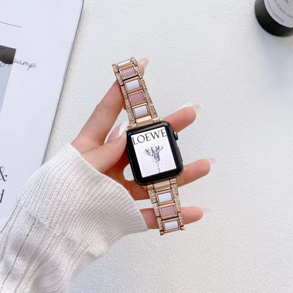 Women's Metal+Resin Diamond Bracelet for Apple Watch iWatch Ultra2 Band 49mm 46mm 45mm 41mm 44mm 40mm 42mm Series 10/9/8/7/6/5/4/SE