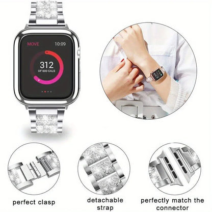 Women's Metal Strap+Case for Apple Watch Ultra Band 46mm 40mm 41mm 42mm Series 11/10/9/8/7/6/5/4