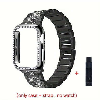 Women's Metal Strap+Case for Apple Watch Ultra Band 46mm 40mm 41mm 42mm Series 11/10/9/8/7/6/5/4
