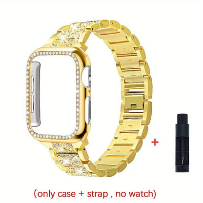 Women's Metal Strap+Case for Apple Watch Ultra Band 46mm 40mm 41mm 42mm Series 11/10/9/8/7/6/5/4
