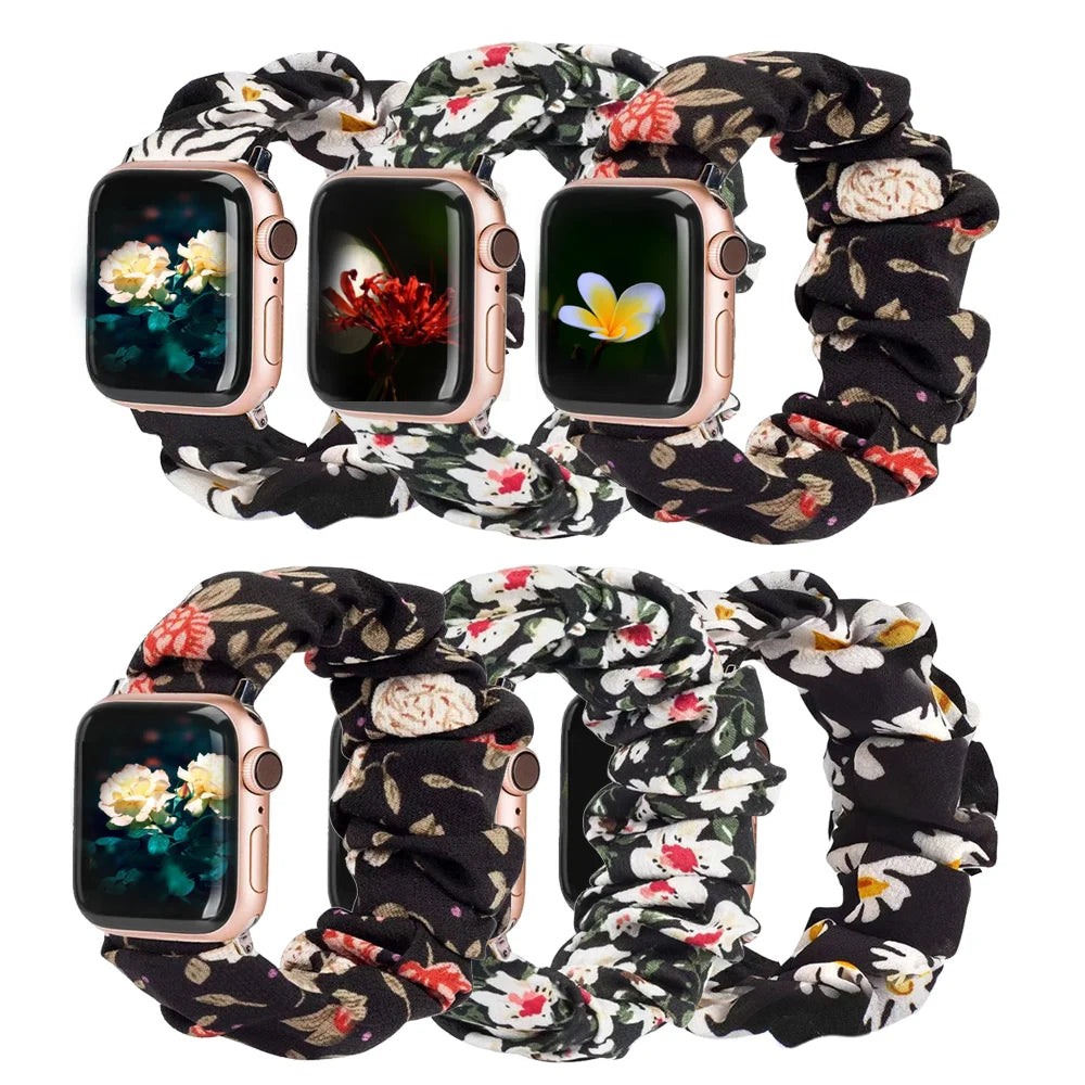 Women's Nylon Elastic Bracelet for Apple Watch Band iWatch Series Ultra/2/9/8/7/6/5/4/10/SE