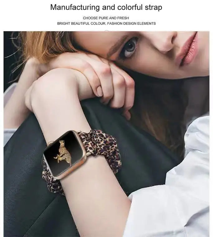 Women's Nylon Elastic Bracelet for Apple Watch Band iWatch Series Ultra/2/9/8/7/6/5/4/10/SE