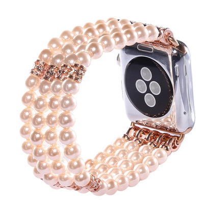 Women's Pearl Strap for Apple Watch Ultra2 Band 49mm 46mm 45mm 41mm 44mm 42mm 40mm Series 10/9/8/7/6/5/4/3/SE