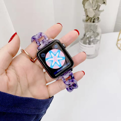 Women's Resin Link Bracelet for Apple Watch Band iWatch Series Ultra/9/8/7/6/5/4/3/SE
