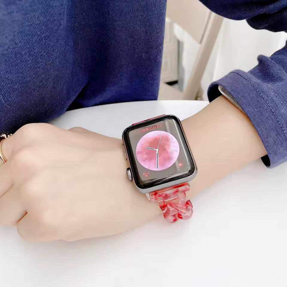 Women's Resin Link Bracelet for Apple Watch Band iWatch Series Ultra/9/8/7/6/5/4/3/SE