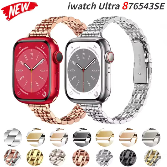 Women's Slim Stainless Steel Bracelet for Apple Watch Band iWatch Series 10/9/8/7/Ultra2/6/5/4/3/SE
