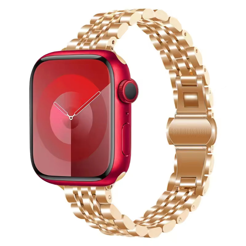 Women's Slim Stainless Steel Bracelet for Apple Watch Band iWatch Series 10/9/8/7/Ultra2/6/5/4/3/SE