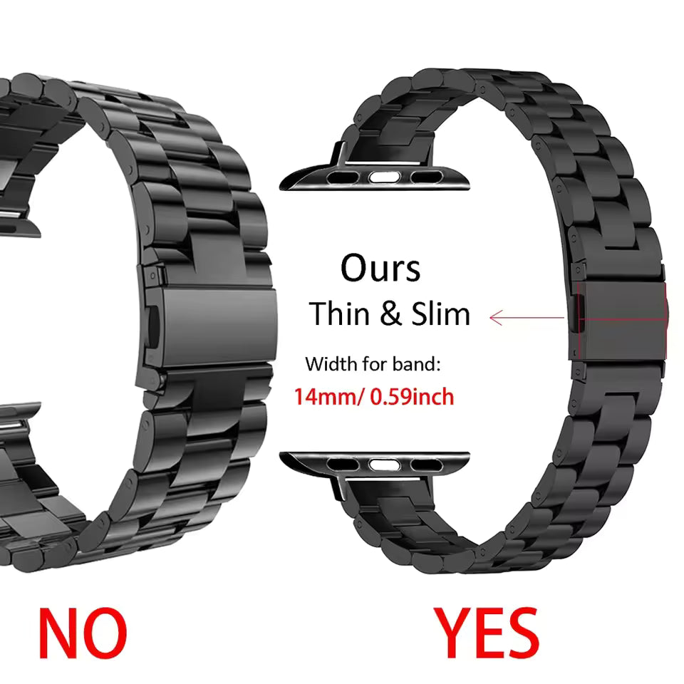Women's Slim Stainless Steel Bracelet for Apple Watch Band iWatch Series 10/9/8/7/Ultra2/6/5/4/3/SE