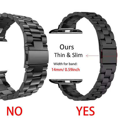 Women's Slim Stainless Steel Bracelet for Apple Watch Band iWatch Series 10/9/8/7/Ultra2/6/5/4/3/SE