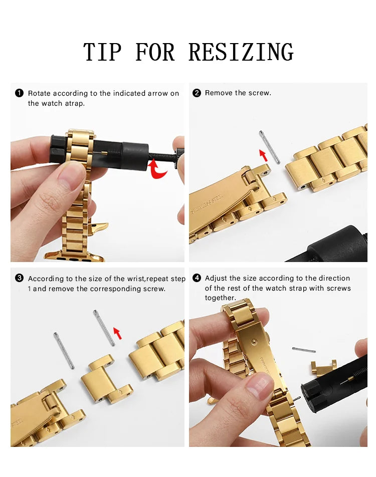 Women's Slim Stainless Steel Bracelet for Apple Watch Band iWatch Series 10/9/8/7/Ultra2/6/5/4/3/SE