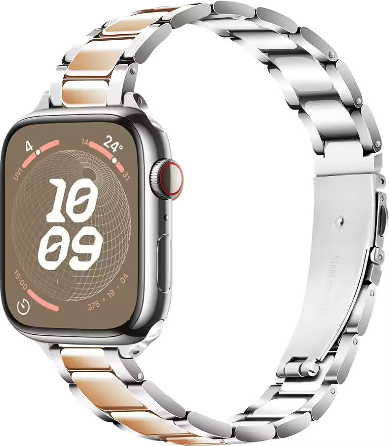 Women's Slim Stainless Steel Bracelet for Apple Watch Band iWatch Series 10/9/8/7/Ultra2/6/5/4/3/SE