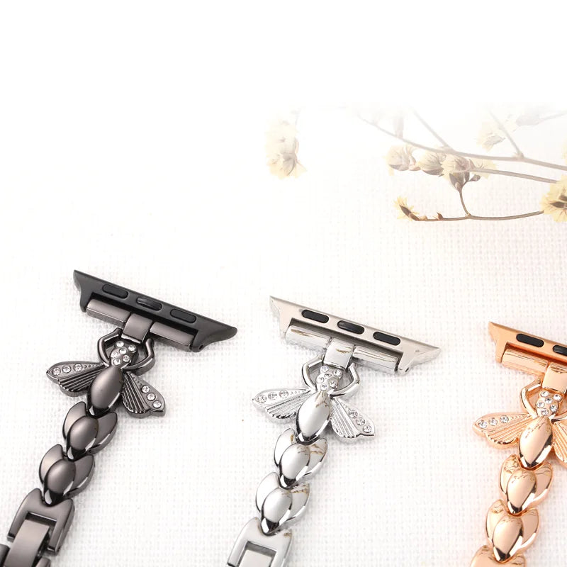 Women's Stainless Steel Diamond Bracelet for Apple Watch Band iWatch Series Ultra/10/9/8/7/6/5/4/3/SE