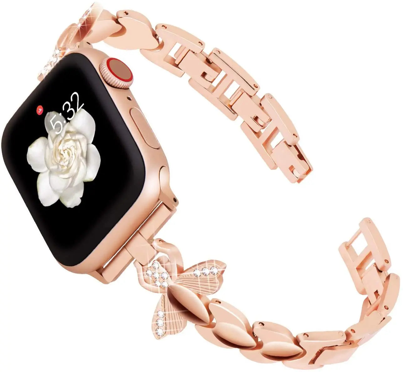 Women's Stainless Steel Diamond Bracelet for Apple Watch Band iWatch Series Ultra/10/9/8/7/6/5/4/3/SE