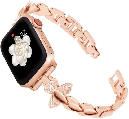 Women's Stainless Steel Diamond Bracelet for Apple Watch Band iWatch Series Ultra/10/9/8/7/6/5/4/3/SE